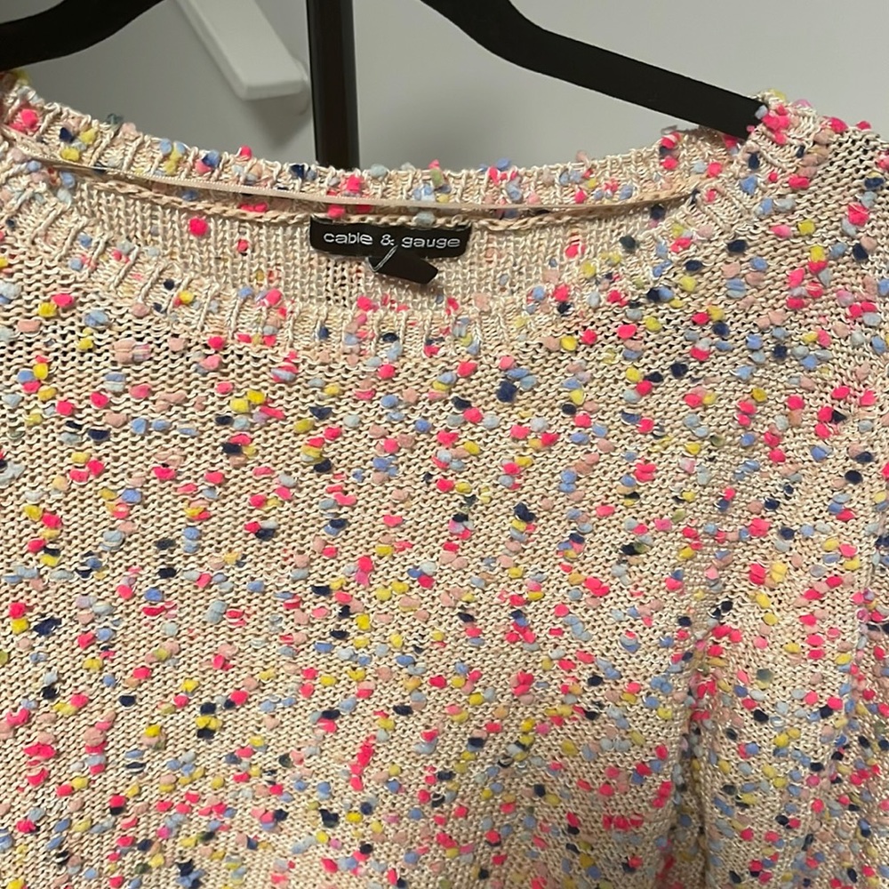 Colorful cream sweater